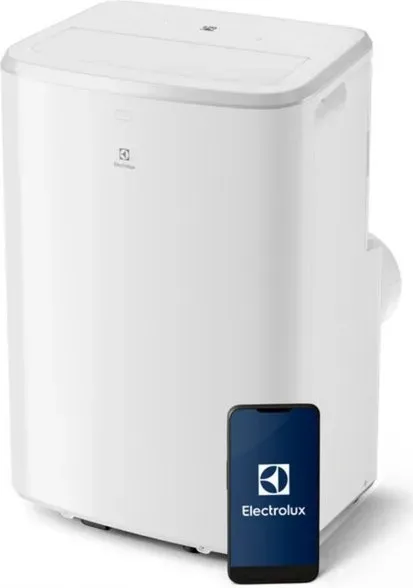 Electrolux Comfort 600 EXP26U339HW Tragbarer Klimaventilator, 9000 BTU, Kühlen & Heizen, Wi-Fi-fähig, Entfeuchtungsfunktion, Energieklasse A