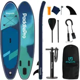 LifeGoods SUP Board Set - Aufblasbare Stand Up Paddling Board - Komplettes Set inklusive Zubehör und Verstellbares Padel - Geeignet für Anfänger und Fortgeschrittene - Bis 100KG - 320x81cm