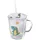 Intirilife Kinder Trinkbecher transparent mit Deckel in Dino Design | Gr.: onesize
