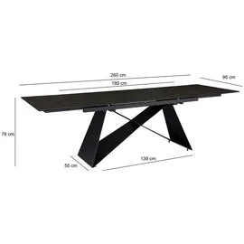 MID.YOU Esstisch 95 x 78 x 180 cm schwarz