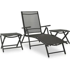 vidaXL Garten-Lounge-Set 3-tlg. schwarz