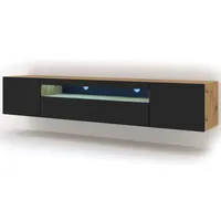 BIM Furniture Aura TV-Lowboard 200x37x42 cm Beige/Schwarz MDF