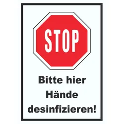Bitte hier Hände desinfizieren Schild A0 (841x1189mm)