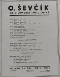 O. Sevcik Meisterwerke für Violine