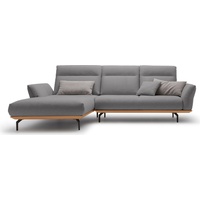 hülsta sofa Ecksofa hs.460, Sockel in Eiche, Alugussfüße in umbragrau, Breite 298 cm grau|schwarz