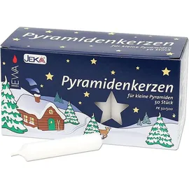 Riffelmacher Pyramidenkerzen 50 Stück weiß
