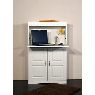 vogl möbelfabrik Sekretär VOGL MÖBELFABRIK "Hans, Sekretär", weiß (perl weiß), B:78cm H:124cm T:36cm, Sekretäre, Sekretär, kompakter PC-Schrank im Landhausstil, Breite 78 cm, Made in Germany