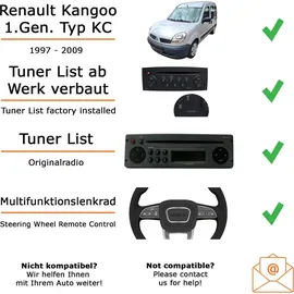 JUST SOUND best choice for caraudio Autoradio Einbaupaket Pioneer MVH-S320BT Renault Kangoo 1 Tuner List Lenkradfernbedienung | Bluetooth USB