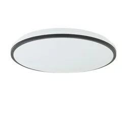 LED-Deckenleuchte, weiß mit schwarzem Ring `groß` , weiß , Maße (cm): H: 9,5  Ø: 49.2