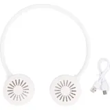 Amxcnoy Tragbarer, Klingenloser Nackenventilator, Usb-aufladbar, 360°-drehung, Weiß, 180 G