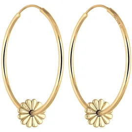 Elli Creolen Blume gold 925 Sterling Silber onesize