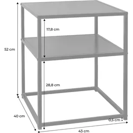 sweeek - 2er Set Nachttische aus schwarzem Metall mit Regal