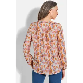 GOLDNER Florale Druckbluse mit V-Ausschnitt orange 54