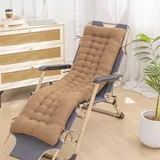 Highdi Liegenauflage Auflage für Gartenliege, Verdickt Bequem Polster Auflage, Hohe Rückenlehne Stuhlkissen mit Krawatte für Deckchair Sonnenliege Liegestuhl Gartenmöbel (Hellbraun,48x85x8cm)