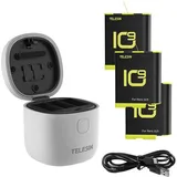 TELESIN Wasserdichtes 3-slot-allin-box-ladegerät Für GoPro Hero 9/hero 10 / 3 Batterien Gp-btr-906-gy-b Actionkamera-zubehör + Grey