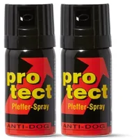 BlackDefender 2 Stück Pfefferspray Protect (40ml) extra stark -Breitstrahl tect (40ml) extra stark -Breitstrahl