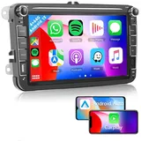 Hikity CarPlay Android Autoradio für VW Seat Skoda,8 Zoll 2 Din mit Navi HiFi Autoradio schwarz