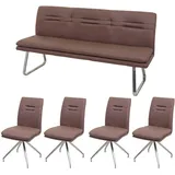MCW Esszimmer-Set, Braun, 180x90x60 cm, Esszimmer, Bänke, Sitzbänke