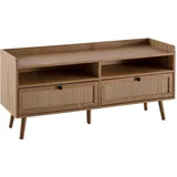 FineBuy TV-Board Lowboard 120 x 56 x 39 cm Braun Holz