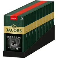 Jacobs Kaffeekapseln Espresso Ristretto, Intensität 12/12, 10 x 10 Getränke, Nespresso* kompatible Kaffee Kapseln, 100 Kapseln