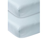 Meyco Baby Spannbettlaken Kinderbett - Uni Light Blue - 60x120cm - 2er Pack