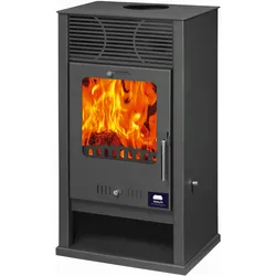 moeby24 Kamin Ofen Kaminofen Anthrazit 150mm Rauchrohr 7,8 KW BimSchV 1-2 EEK A+ Celine