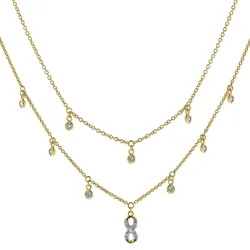 trendor 51747 Damen-Collier Gold 333 mit kleinen Zirkonias