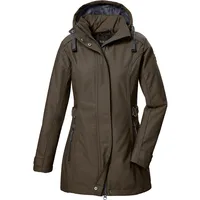 G.I.G.A. DX by killtec Damen Softshell Parka/Softshelljacke mit abzippbarer Kapuze GW 22 WMN SFTSHLL PRK, 42, grün olive brown,