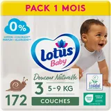 lotus Baby Douceur Naturelle – Windeln Größe 3 (5-9 kg) Pack 1 Monat – 172 Windeln