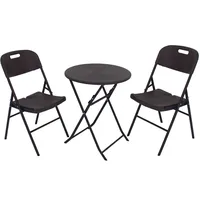 Balkonset Gartenmöbel Campingmöbel 3 tlg. Bistrotisch Ø 60 cm mit 2 Stühlen