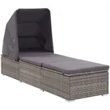furnicato Sonnenliege 195 x 60 x 110 cm Grau