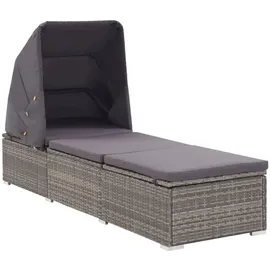 furnicato Sonnenliege 195 x 60 x 110 cm Grau