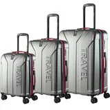 Hartschalenkofferset Premium 3-tlg Silber-Grau