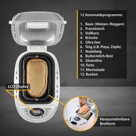 tzs-first-austria Brotbackautomat FA-5152-3, 12 Programme, Kunststoff, bis 1250g, weiß