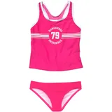 KangaROOS Tankini "Sporty", Kinder, Gr. 134/140, N-Gr, pink, Polyamid, unifarben, kontrastfarbene Details, Bikini-Sets, mit sportlichem Frontdruck