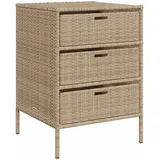 vidaXL Gartenschrank Beige 55x59x80 cm Poly Rattan