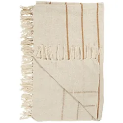 IB Laursen Plaid aus reiner Baumwolle Natur, Braun, 160 x 130 cm