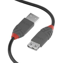 Lindy USB-A 2,0 m Schwarz/Grau