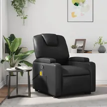 vidaXL Massagesessel 88 x 97 x 0 cm Schwarz Kunstleder mit Fernbedienung