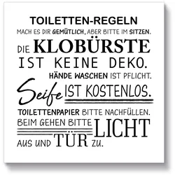 Artland Holzbild »Toilettenregeln«, Sprüche & Texte, (1 St.) Artland Farbe Bild(er): weiß