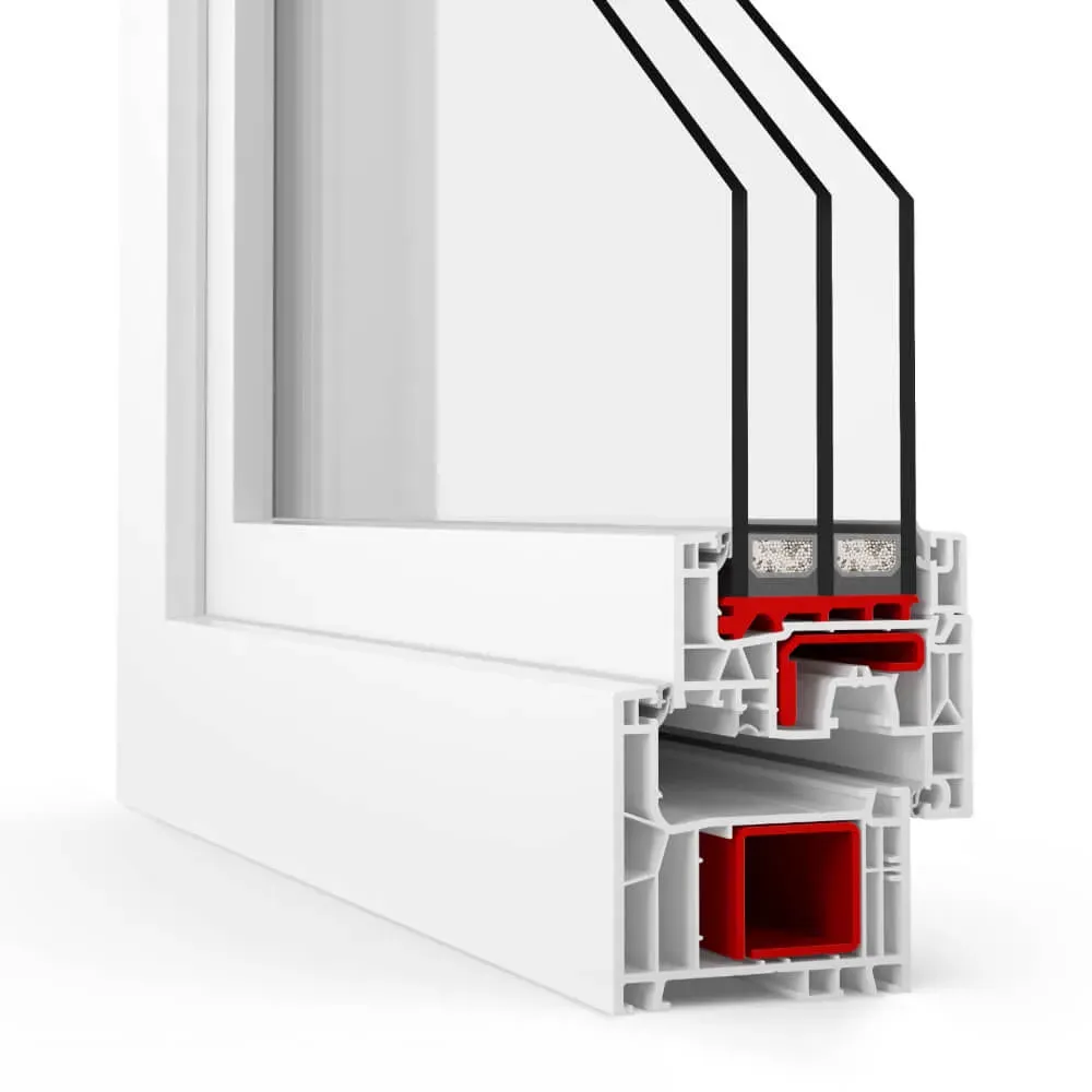 Sprossenfenster mit 3-fach Verglasung, Helima Sprosse, PVC, aluplast Ideal 4000, 510 x 510 mm, einteilig, festverglast