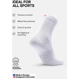 Danish Endurance Quarter Pro Sportsocken 5er Pack Schwarz/Weiß/Blau/Orange 43-47
