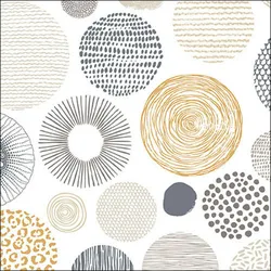 Ambiente 20 Servietten Papier 33x33cm 3-lagig - hochwertige Einweg Papierservietten modern grafisches Kreismuster neutral Farben Tischdeko Design Feier Party
