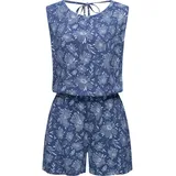 Ragwear Jumpsuit Zella schicker, kurzer Damen Overall mit floralem Print blau XXL (44)