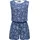 Ragwear Jumpsuit Zella schicker, kurzer Damen Overall mit floralem Print blau XXL (44)