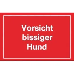 Warnschilder Vorsicht bissiger Hund rot