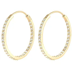 Elli Creolen Kristall Funkelnd aus 925 Sterling Silber vergoldet   Damen 