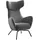 KAWOLA Sessel LOTTE Ohrensessel Cord grau