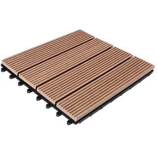 DEUBA Casaria® WPC Fliese 1x Klassik Terrakotta 30x30cm