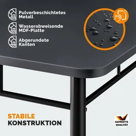 CASARIA CASARIA® Esstisch mit 4 Stühlen Holz Anthrazit